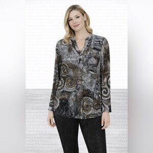 DOLCEZZA Artistic Shirt with Abstract Design NWT size small
